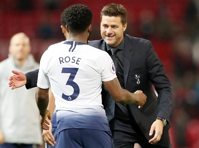 HLV Mauricio Pochettino hạnh phúc khi Tottenham tiếp tục sắm vai kẻ thách thức. Ảnh: Getty Images 