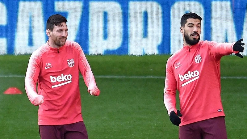 Lionel Messi và Luis Suarez đều trở lại tập luyện ngay ngày đầu nới lỏng cách ly. Ảnh: Getty Images
