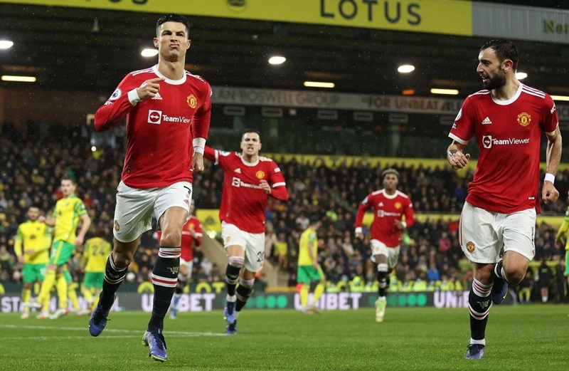 Cristiano Ronaldo ghi bàn quyết định giúp Man.United duy trì mạch thắng. Ảnh: Getty Images