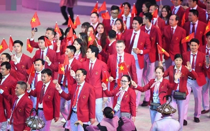 Đoàn thể thao Việt Nam có số thành viên rất lớn ở kì SEA Games 31. Ảnh: LƯỢNG LƯỢNG 
