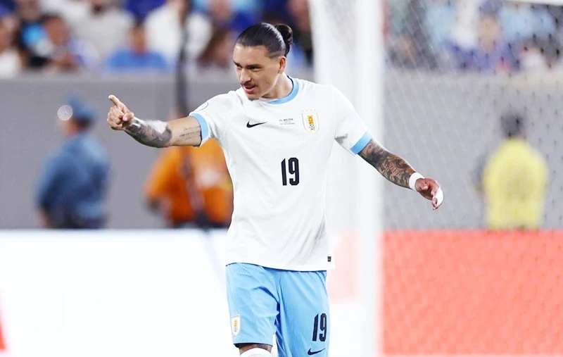 Darwin Nunez ghi bàn thứ 10 trong 7 trận gần nhất mà anh đều lập công cho tuyển Uruguay.