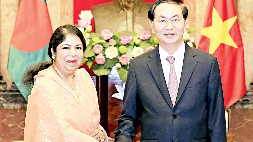 Chủ tịch nước Trần Đại Quang tiếp Chủ tịch Quốc hội Bangladesh Shirin Sharmin Chaudhury