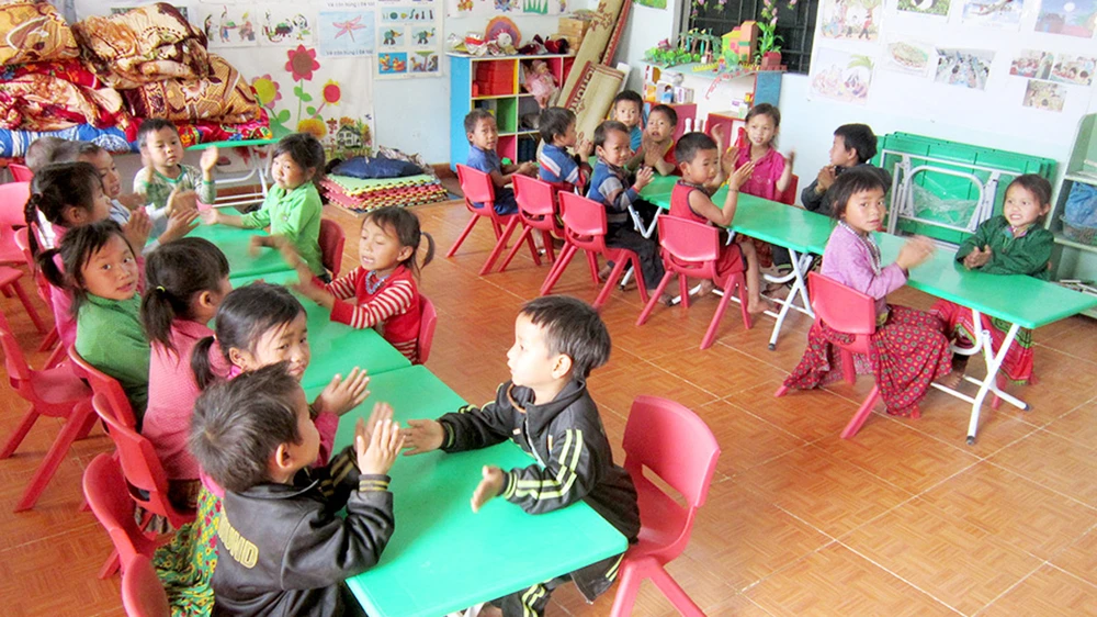 Phòng học khang trang cho trẻ mầm non ở Hà Giang