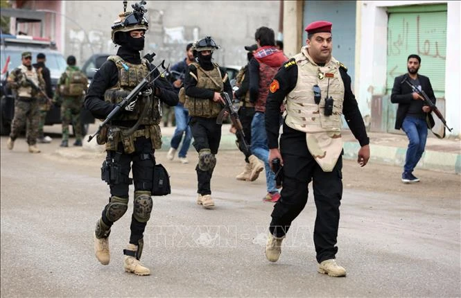 Cảnh sát Iraq gác tại thị trấn Muqdadiyah, tỉnh Diyala. Nguồn: TTXVN