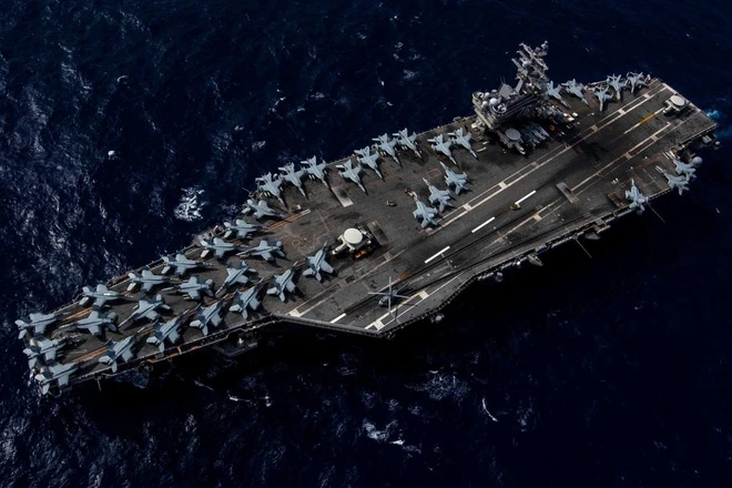 Tàu sân bay hạt nhân USS Ronald Reagan đang trong biên chế Hạm đội 7 của hải quân Mỹ. Ảnh: Hải quân Mỹ