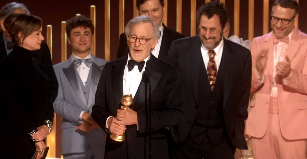 Đạo diễn Steven Spielberg chiến thắng hạng mục Đạo diễn xuất sắc nhất với The Fabelmans (ảnh chụp màn hình)