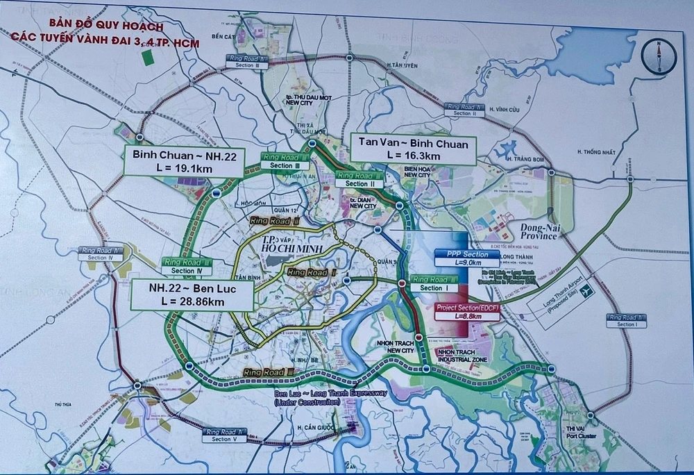Bản đồ quy hoạch dự án đường Vành đai 3 TPHCM