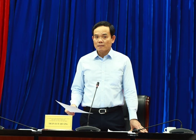 Phó Thủ tướng Trần Lưu Quang họp rà soát, tháo gỡ khó khăn, vướng mắc và thúc đẩy các dự án đầu tư FDI, ODA tại 5 tỉnh Đông Nam Bộ - Ảnh: VGP 
