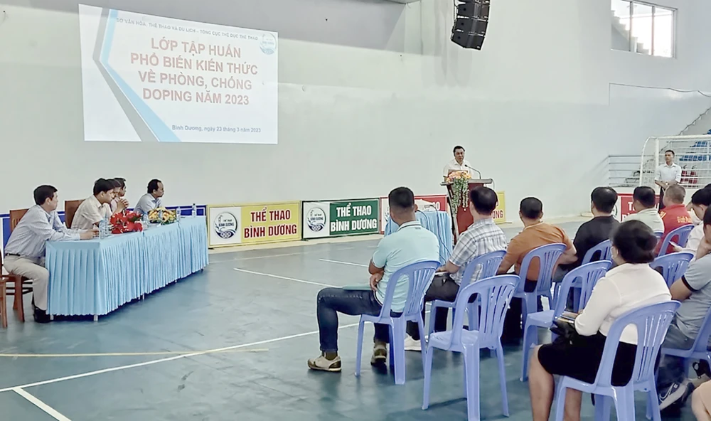 Một buổi tập huấn kiến thức phòng chống doping cho các tuyển thủ Việt Nam . Ảnh: P.MINH