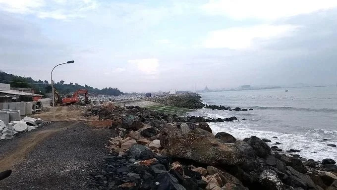 Một trong 4 dự án kè biển xây dựng khẩn cấp khắc phục sạt lở bờ biển tại Bình Thuận bị thanh tra