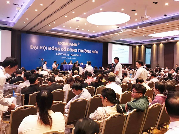 Quang cảnh buổi họp đại hội đồng cổ đông Eximbank