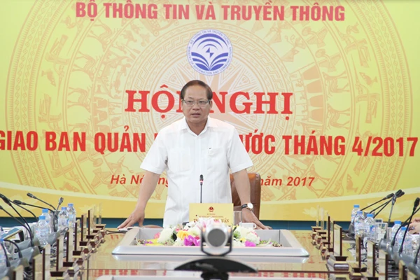 Bộ trưởng Trương Minh Tuấn phát biểu tại Hội nghị. Nguồn: mic.gov.vn