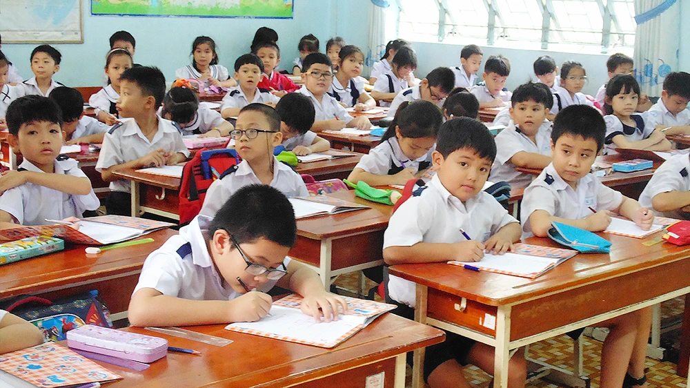 Học sinh Trường Tiểu học An Hội (quận Gò Vấp) trong một giờ lên lớp (ảnh minh họa)