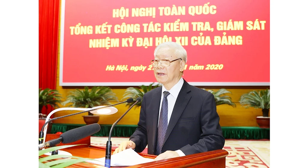 Tổng Bí thư, Chủ tịch nước Nguyễn Phú Trọng phát biểu chỉ đạo Hội nghị. Ảnh: TTXVN