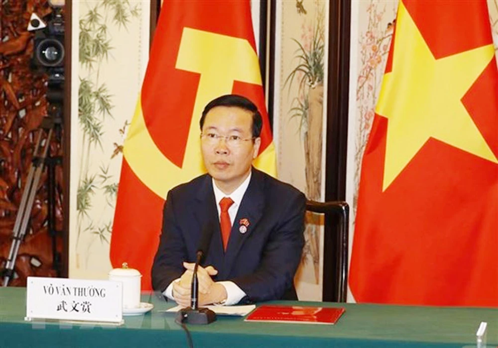 Thường trực Ban Bí thư Võ Văn Thưởng hội đàm với Ủy viên Thường vụ Bộ Chính trị Đảng Cộng sản Trung Quốc Thái Kỳ
