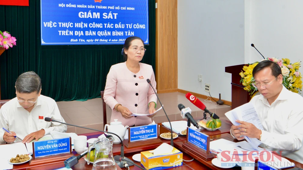 Chủ tịch HĐND TPHCM Nguyễn Thị Lệ phát biểu tại buổi làm việc. Ảnh: CAO THĂNG