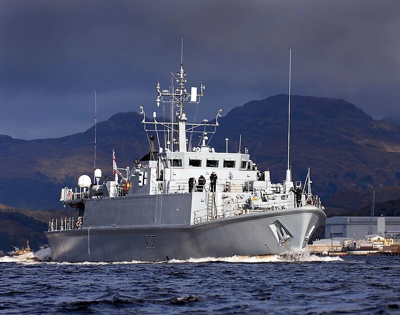Tàu săn mìn HMS Pembroke thuộc lớp Sandown của Hải quân Anh. Ảnh: Wikipedia