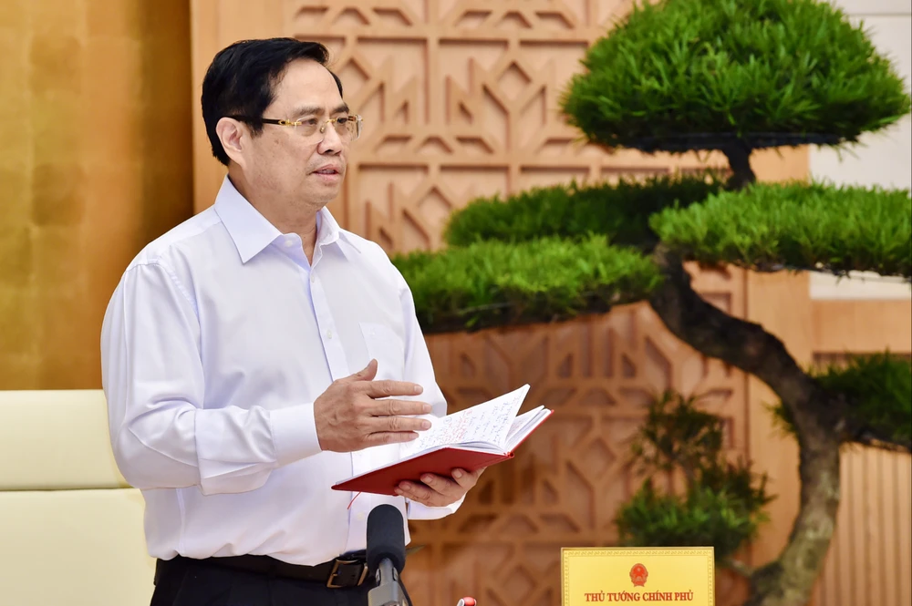 Thủ tướng Phạm Minh Chính yêu cầu tập trung cao nhất cho TPHCM chống dịch. Ảnh: VGP