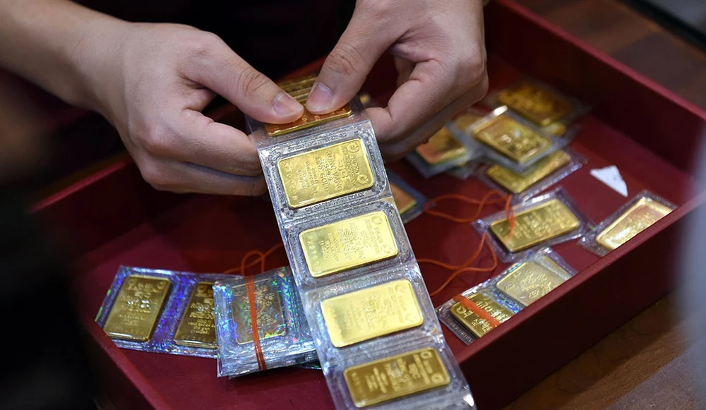 Giá vàng SJC cao hơn thế giới 6,6 triệu đồng/lượng. ẢNH: Ngọc Thắng 