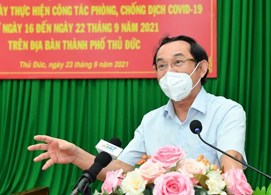 Bí thư Thành ủy TPHCM Nguyễn Văn Nên phát biểu tại Hội nghị. Ảnh: Việt Dũng