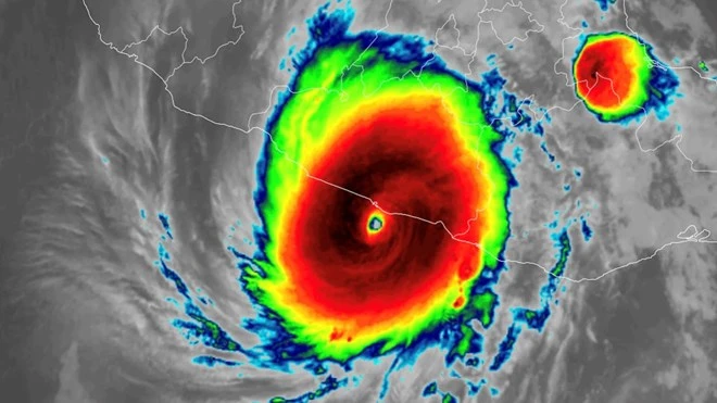 Cơn bão Otis đổ bộ vào Acapulco, Mexico ngày 25-10 đang thách thức các mô hình dự báo bão. 