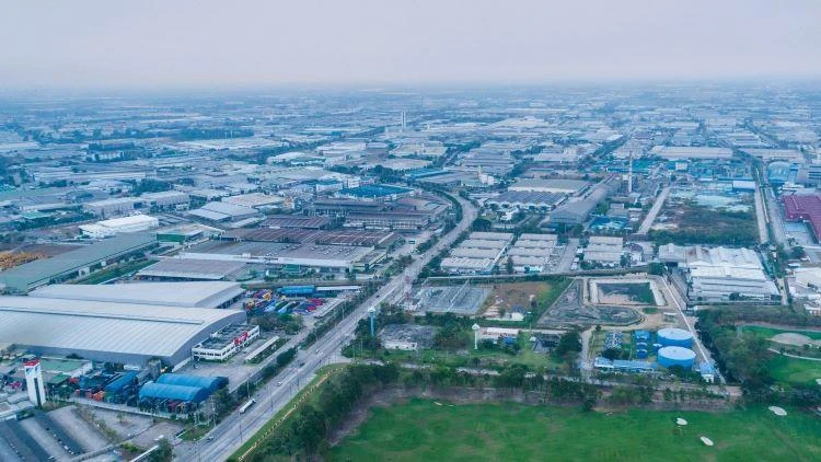 Amata’s industrial estate in Chonburi, Thailand. The intensifying trade war has been an accelerator for Chinese companies to relocate their production bases. (Photo courtesy of Amata)