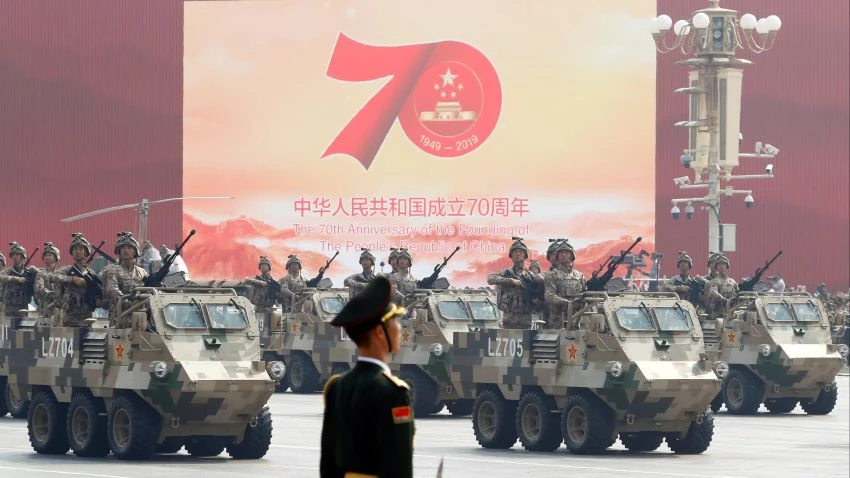 The military parade marking the founding of the People's Republic of China helped give Beijing a confidence boost toward trade talks. © Reuters
