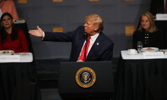 President Donald Trump speaks at the Economic Club of New York on November 12, 2019 in New York City. (Spencer Platt/Getty Images)