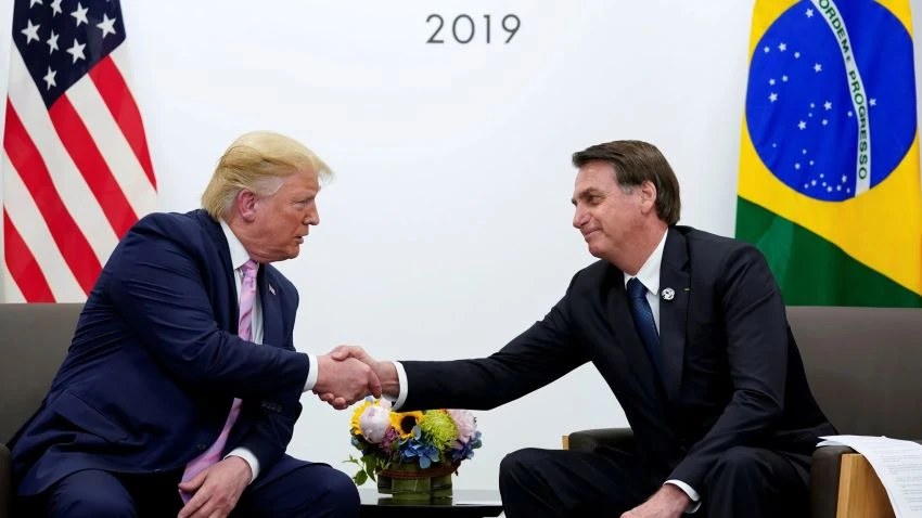 U.S. President Donald Trump and Brazilian leader Jair Bolsonaro: The latter strode to election victory as the "Trump of the Tropics" but is now finding China more reliable. © Reuters