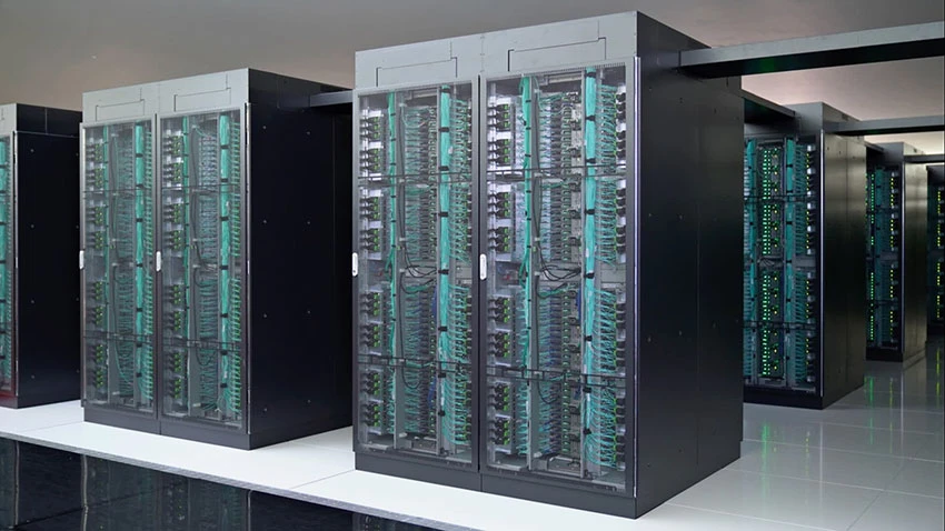 The Fugaku supercomputer is already eight times more powerful than its predecessor despite only being partially operational. (Photo courtesy of Riken)