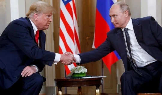 Tổng thống Mỹ Donald Trump và Tổng thống Nga Putin tại cuộc gặp ở Phần Lan, năm 2018. (Nguồn: AFP)