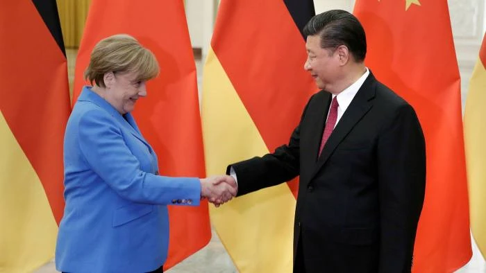 Angela Merkel, German chancellor, with China’s president Xi Jinping in Beijing in May 2018 © Getty Images