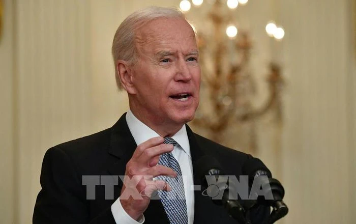 Tổng thống Mỹ Joe Biden phát biểu tại Nhà Trắng, ngày 17/5/2021. Ảnh: AFP/ TTXVN