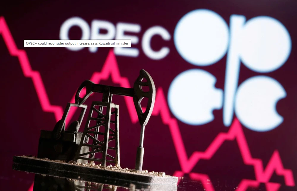 Giắc cắm bơm dầu in 3D và logo OPEC trong hình ảnh minh họa này, ngày 14 tháng 4 năm 2020. REUTERS / Dado Ruvic / Illustration