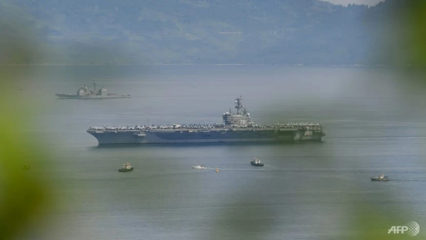 The USS Ronald Reagan is in Vietnam for a port call in the central city of Danang. (Photo: AFP/Nhac Nguyen) 