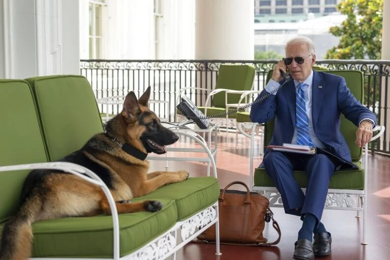 Ông Biden và con chó 'Tư Lệnh' hồi tháng 7/2022 tại Nhà Trắng.