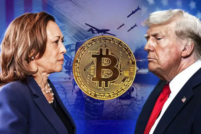 Bitcoin giảm do bà Kamala Harris vượt trội hơn ông Donald Trump