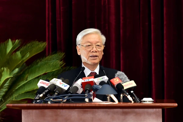 Tổng Bí thư Nguyễn Phú Trọng phát biểu khai mạc Hội nghị Trung ương 5. Ảnh: VGP