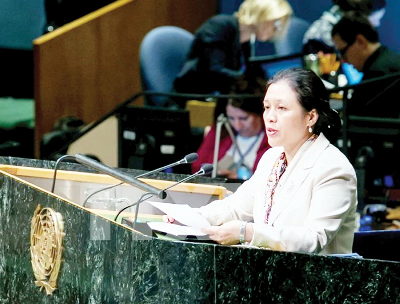 Đại sứ Nguyễn Phương Nga, Trưởng Phái đoàn thường trực Việt Nam tại Liên hiệp quốc, phát biểu tại Hội nghị về UNCLOS