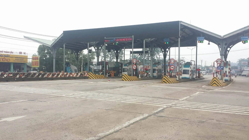 Trạm thu phí BOT Biên Hòa đang tạm ngưng hoạt động