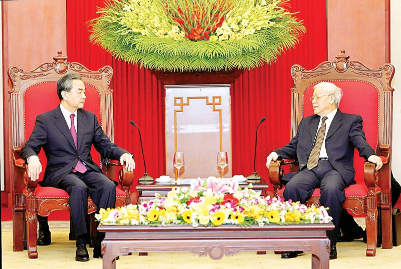 Tổng Bí thư Nguyễn Phú Trọng tiếp Ủy viên Quốc vụ, Bộ trưởng Bộ Ngoại giao Trung Quốc Vương Nghị