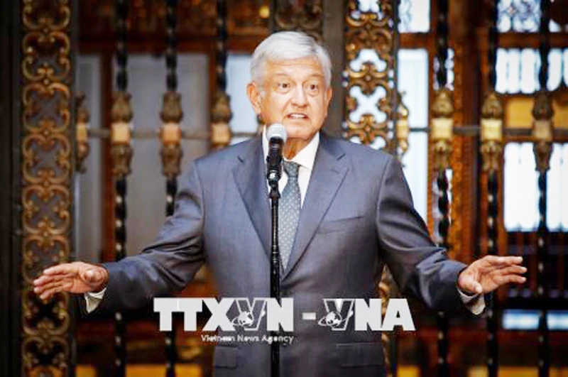 Tổng thống đắc cử Mexico Andres Manuel Lopez Obrador. Ảnh: EFE/TTXVN