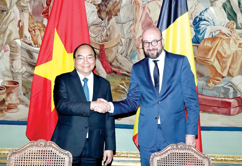 Thủ tướng Bỉ Charles Michel và Thủ tướng Nguyễn Xuân Phúc