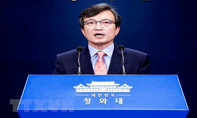Người phát ngôn Phủ Tổng thống Hàn Quốc Kim Eui-kyeom. (Ảnh: Yonhap/TTXVN) 