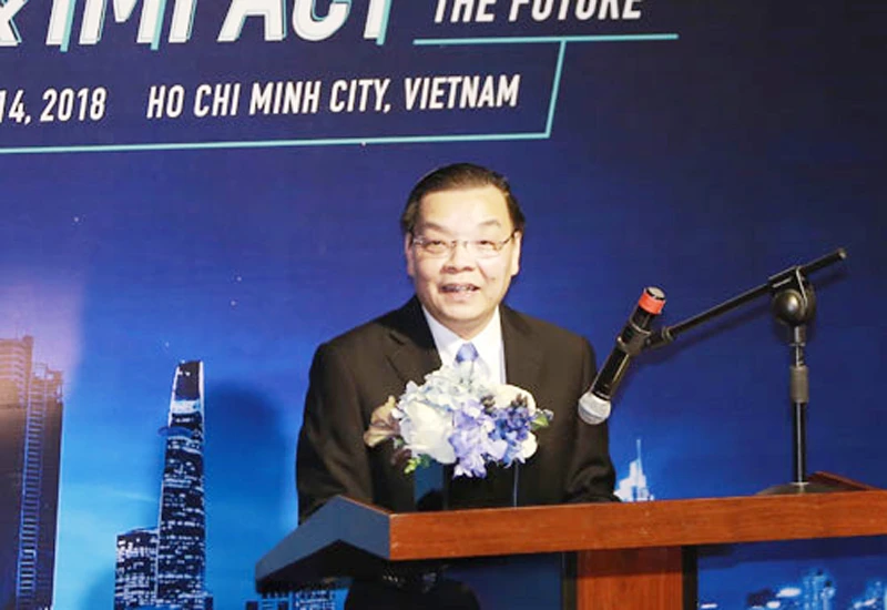 Bộ trưởng Bộ KH-CN Chu Ngọc Anh phát biểu tại sự kiện. Ảnh: MC.