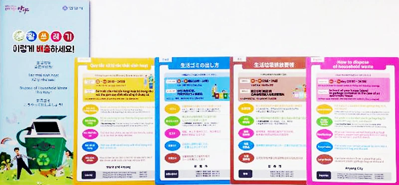 Hàn Quốc phát hành tài liệu hướng dẫn phân loại rác bằng 4 thứ tiếng