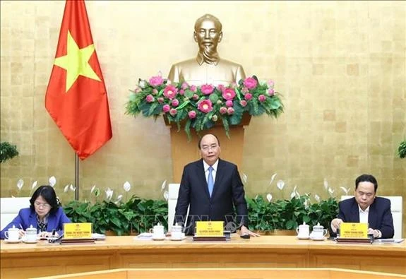 Thủ tướng Chính phủ Nguyễn Xuân Phúc chủ trì phiên họp Hội đồng Thi đua - Khen thưởng Trung ương. Ảnh: TTXVN