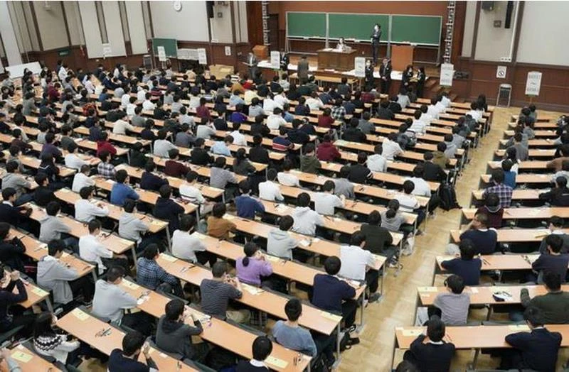 Sinh viên tham dự một bài giảng tại một trường đại học Nhật Bản. (Nguồn: kyodonews)