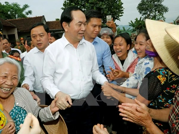 Chủ tịch nước Trần Đại Quang và nhân dân xã Nghĩa Đồng, Tân Kỳ, Nghệ An