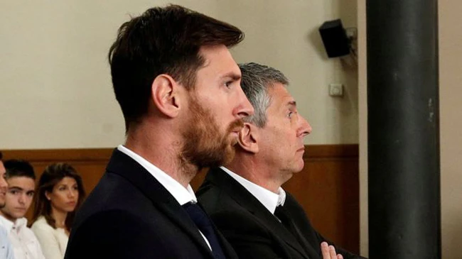 Messi tại phiên tòa năm 2016.